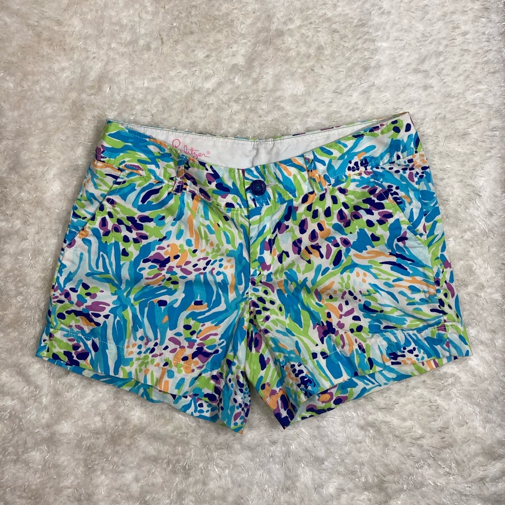 Lilly Pulitzer Callahan Shorts Women’s Size 6 Sea Soirée Pattern Blue/Green